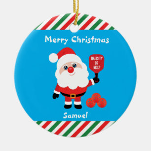 Pickleball🎅 Santa  Ceramic Ornament
