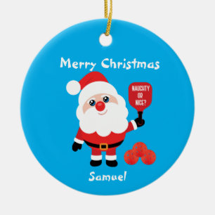 Pickleball🎅 Santa Ceramic Ornament