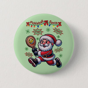Pickleball Santa Claus Christmas 6 Cm Round Badge