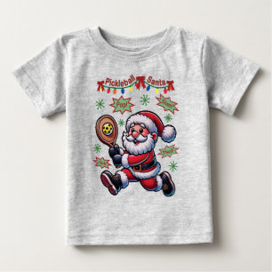 Pickleball Santa Claus Christmas Baby T-Shirt