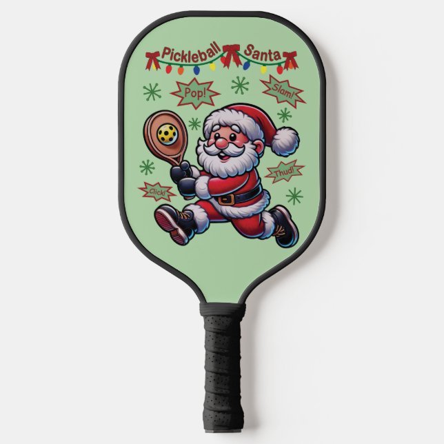 Pickleball Santa Claus Christmas Pickleball Paddle (Front)