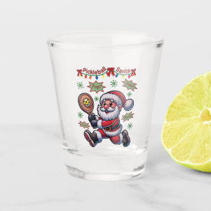 Pickleball Santa Claus Christmas Shot Glass