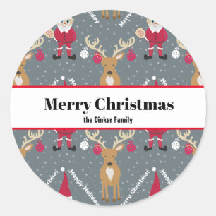 Pickleball Santa 🎅Merry Christmas 🎁   Classic Round Sticker