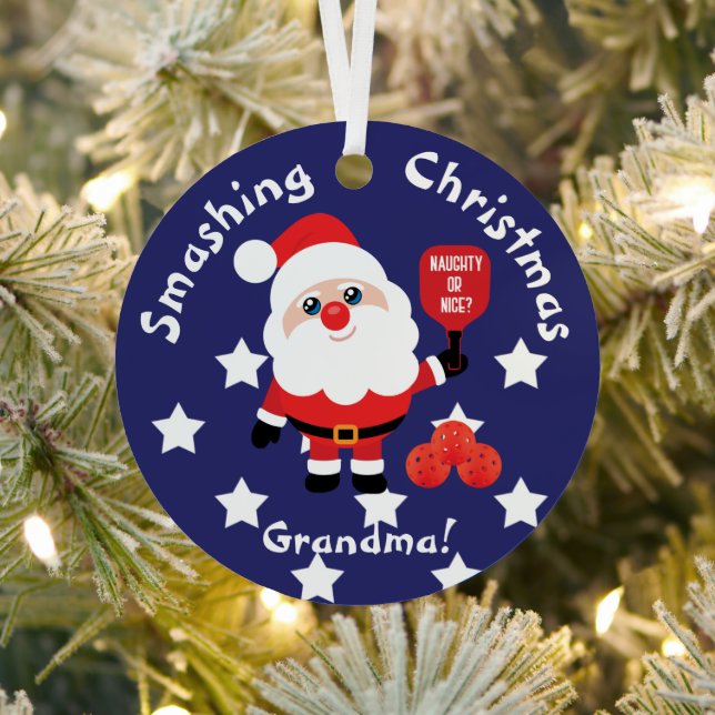 Pickleball🎅 Santa  Metal Tree Decoration (Insitu)