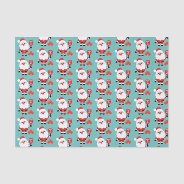 Pickleball🎅 Santa minty Tissue Paper (Front)
