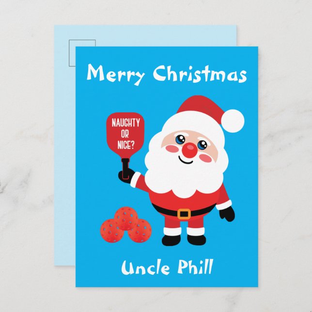 Pickleball🎅 Santa Postcard (Front/Back)