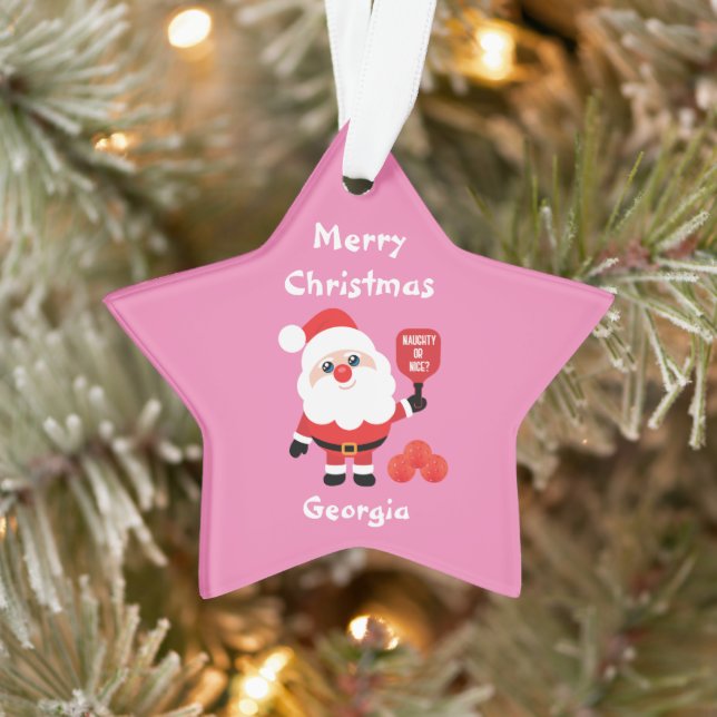 Pickleball🎅 Santa Star  Ornament (Tree)