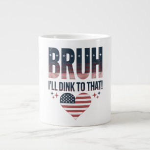Pickleball Saying Bruh Pickleball Player Large Coffee Mug