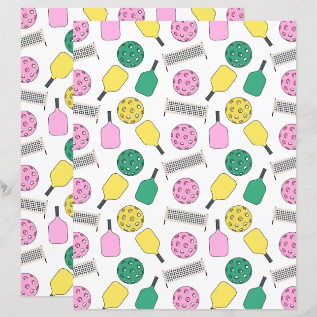 Pickleball Scrapbook Paper (Front/Back)