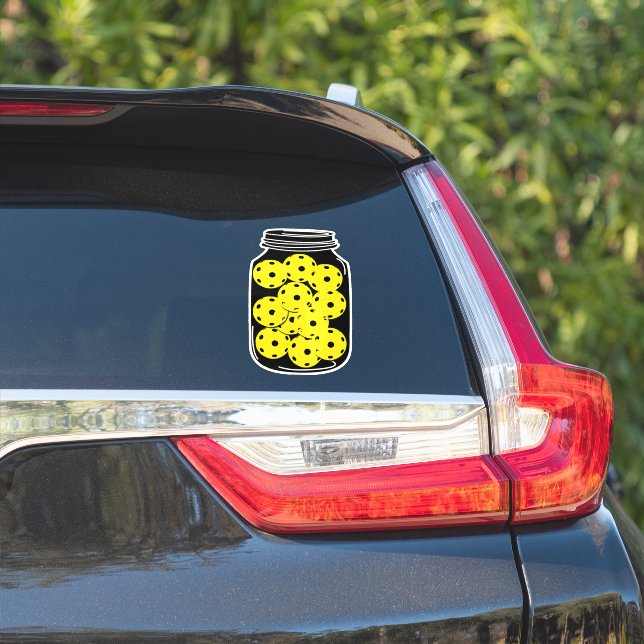 Pickleball season, pickle jar car  sticker (Car Side)