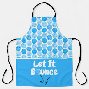 Pickleball Serve Let It Bounce Blue Personalised Apron