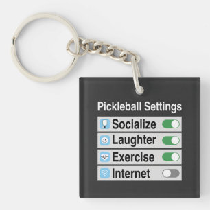 Pickleball Settings Socialise Exercise Laughter Key Ring