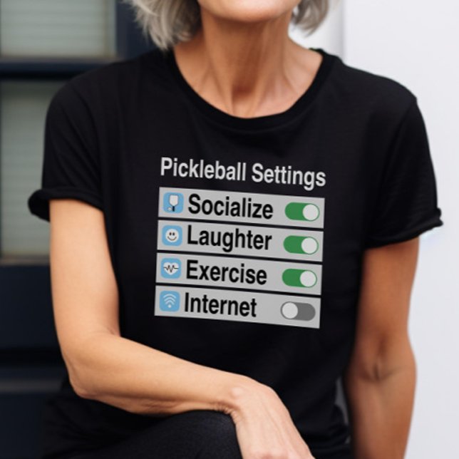 Pickleball Settings Socialise Laughter Exercise T-Shirt (Creator Uploaded)
