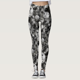 Pickleball Shades of Grey Pattern Leggings