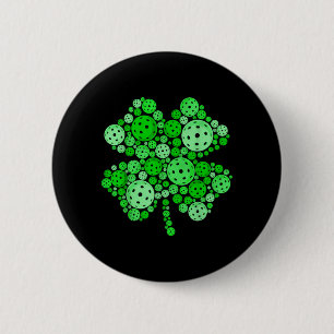 Pickleball Shamrock St Patricks Day Pickleball 6 Cm Round Badge