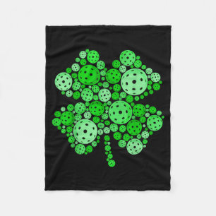 Pickleball Shamrock St Patricks Day Pickleball Fleece Blanket