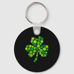 Pickleball shamrock st patricks day pickleball key ring