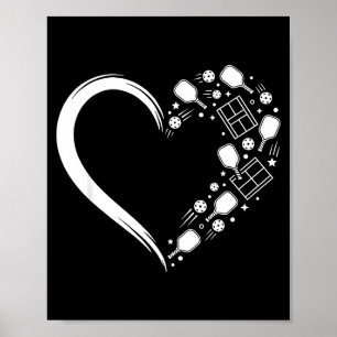 Pickleball shirts women's valentine's day poster