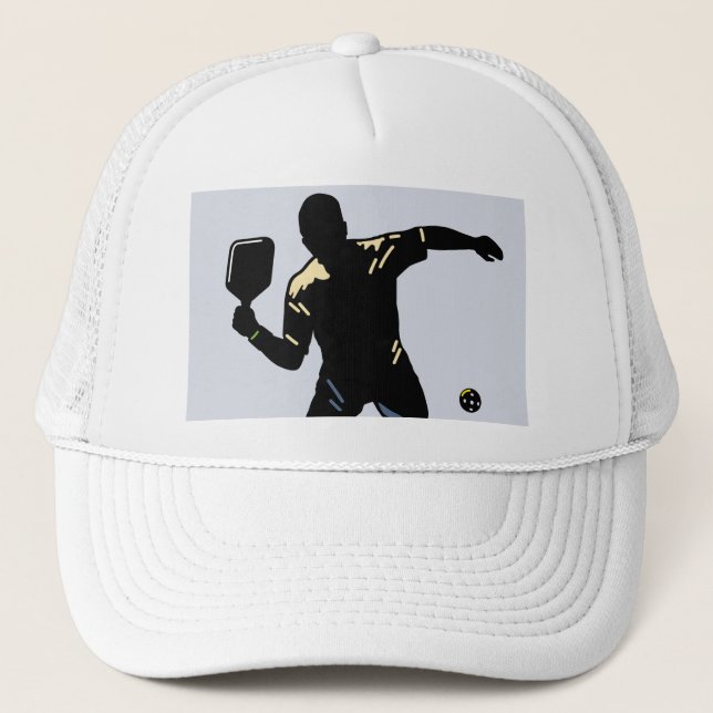 PICKLEBALL SILHOUETTE ATTACK TRUCKER HAT (Front)