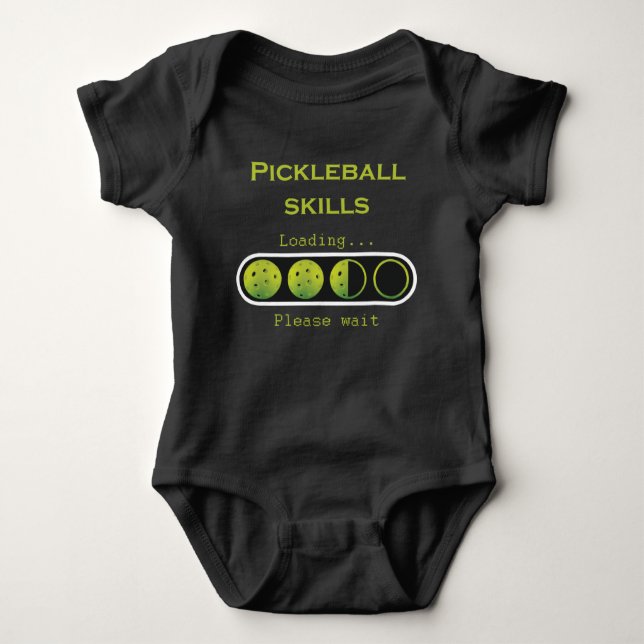 Pickleball skills loading - green baby bodysuit (Front)
