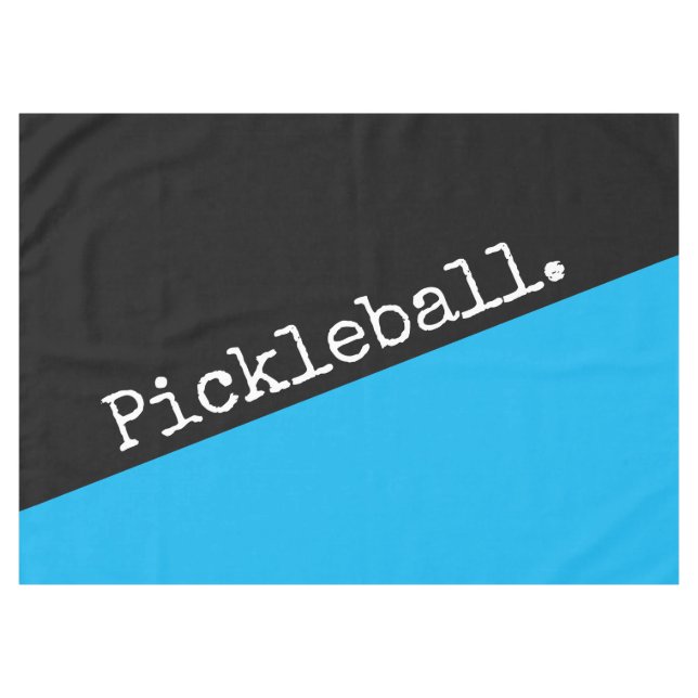 PICKLEBALL Sky Blue Black Diagonal Colour Block Tablecloth (Front (Horizontal))