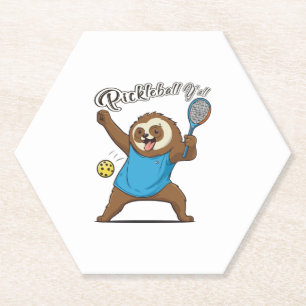 Pickleball Sloth T- Pickleball Y'all Paper Coaster