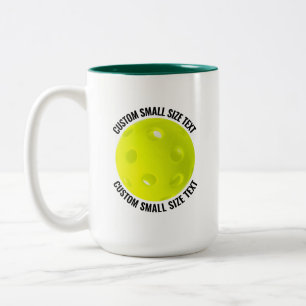 Pickleball & Small Text HUNTER GREEN 15oz Custom Two-Tone Coffee Mug