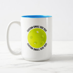 Pickleball & Small Text LIGHT BLUE 15oz Custom Two-Tone Coffee Mug