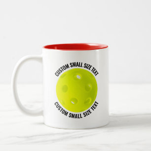 Pickleball & Small Text RED 11oz Custom Two-Tone Coffee Mug
