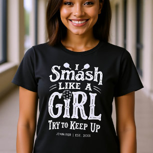 Pickleball Smash Funny Gift Type Personalised T-Shirt