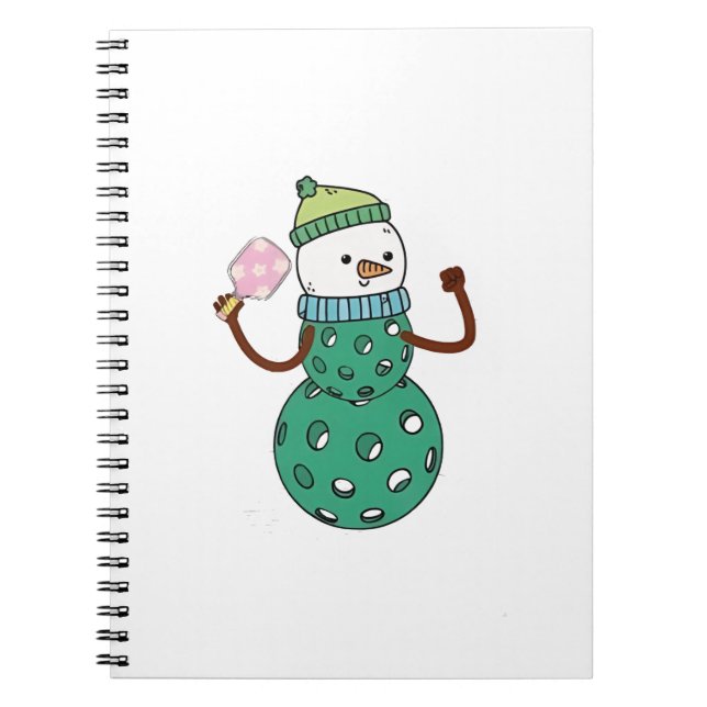 Pickleball Snowman Funny Christmas Xmas  Notebook (Front)