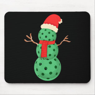 Pickleball snowman - funny pickleball christmas, mouse pad