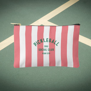 Pickleball Social Club Pink Cabana Stripe Accessory Pouch