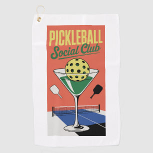 Pickleball Social Club Retro Paddle Court Golf Towel