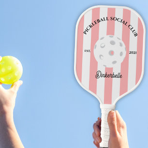 Pickleball Social Club Striped Personalised Paddle