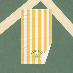 Pickleball Social Club Yellow Cabana Stripe Hand Towel
