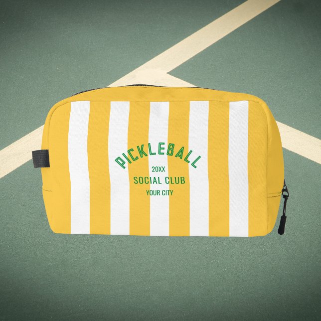 Pickleball Social Club Yellow Stripe Monogram Dopp Kit (Creator Uploaded)