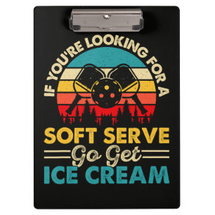 Pickleball Soft Serve Funny Sports Pun Clipboard