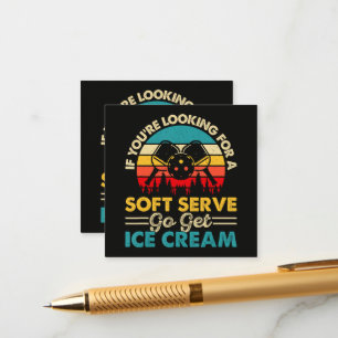 Pickleball Soft Serve Funny Sports Pun Enclosure Card