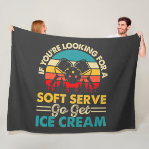 Pickleball Soft Serve Funny Sports Pun Fleece Blanket