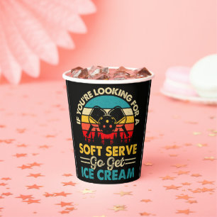 Pickleball Soft Serve Funny Sports Pun Paper Cups