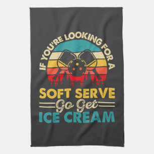 Pickleball Soft Serve Funny Sports Pun Tea Towel