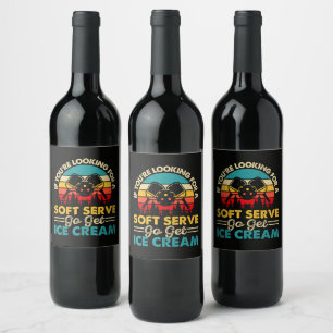 Pickleball Soft Serve Funny Sports Pun Wine Label