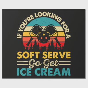Pickleball Soft Serve Funny Sports Pun Wrapping Paper