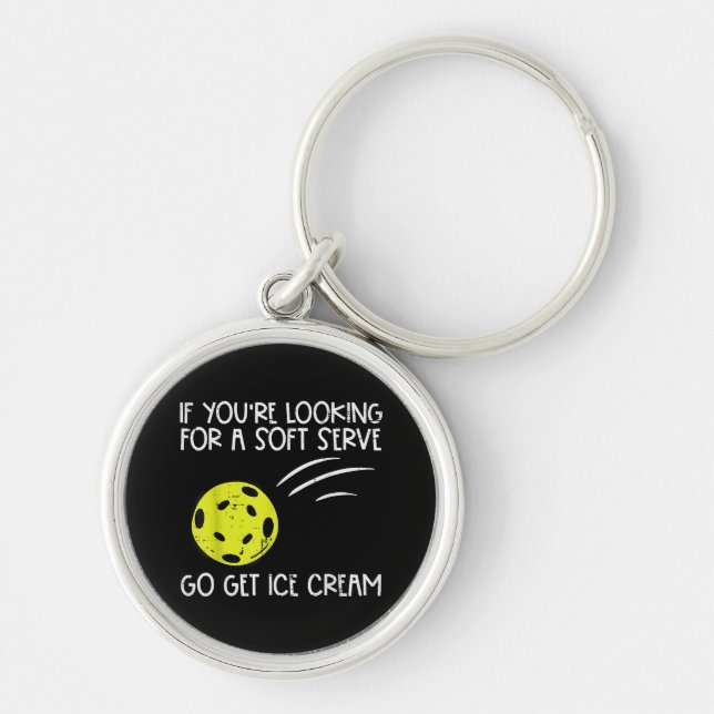 Pickleball Soft Serve Get Ice Cream Pickle Ball Me Key Ring (Front)