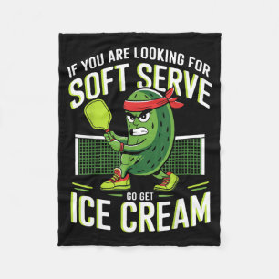 Pickleball soft serve ice cream for men women old fleece blanket