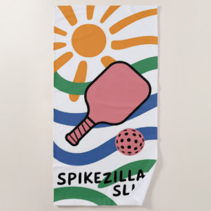 Pickleball SPIKEZILLA SLIM! Wavy Court Colour Vibe Beach Towel