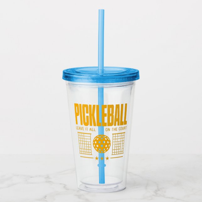 Pickleball Spirit - Leave It All On The Court Acrylic Tumbler (Front)