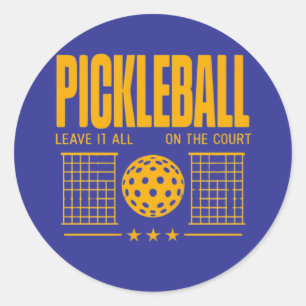 Pickleball Spirit - Leave It All On The Court Classic Round Sticker