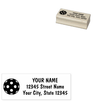 Pickleball sports logo custom return address rubber stamp